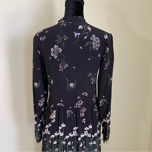 RED Valentino Floral Print Maxi Dress Silk Chiffon Long Sleeve - Picture 6 of 14